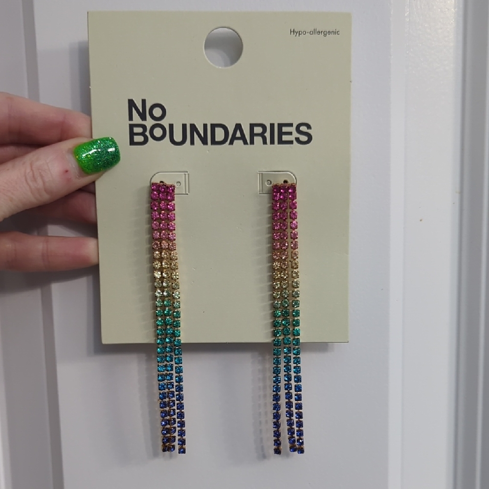 No Boundaries Pink and Gold Dangle Earrings